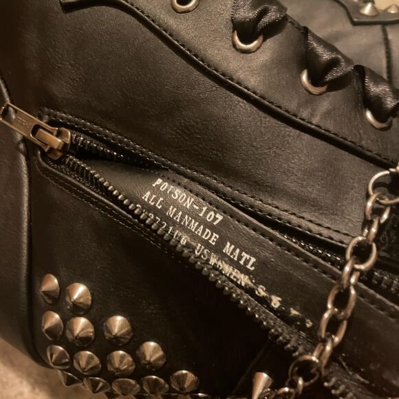 demonia goth punk women’s 5" wedge platform black ankle boots size 6 - Picture 6 of 6